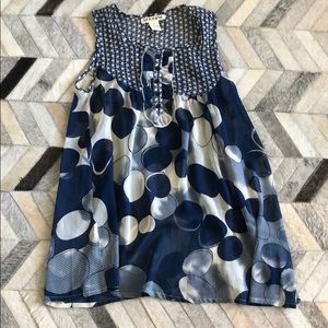 Light, Flowey, blue and white tank top